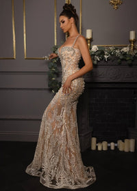 Nelsora Floral-Embellished Maxi Dress