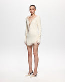 Yurek Lace-Panel Knit Mini Dress