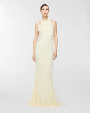 Delyvar Pearl Embellished Cutout Maxi Dress