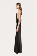 Wendy Mesh Insert Tassel Bustier Maxi Dress In Black