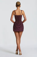 Eames Draped Detail Corset Mini Dress In Red