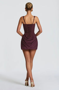 Eames Draped Detail Corset Mini Dress In Red