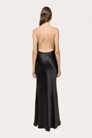 Wendy Mesh Insert Tassel Bustier Maxi Dress In Black
