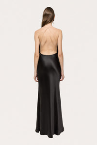 Wendy Mesh Insert Tassel Bustier Maxi Dress In Black