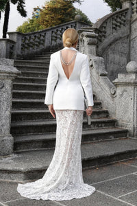 Nedelya Crystal-Embellished Backless Suit Blazer And Maxi Skirt Set