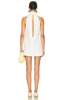 Faelyra Halter Cutout Detail A Line Mini Dress In White