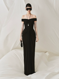 Goryelle Off Shoulder Ruch Maxi Dress
