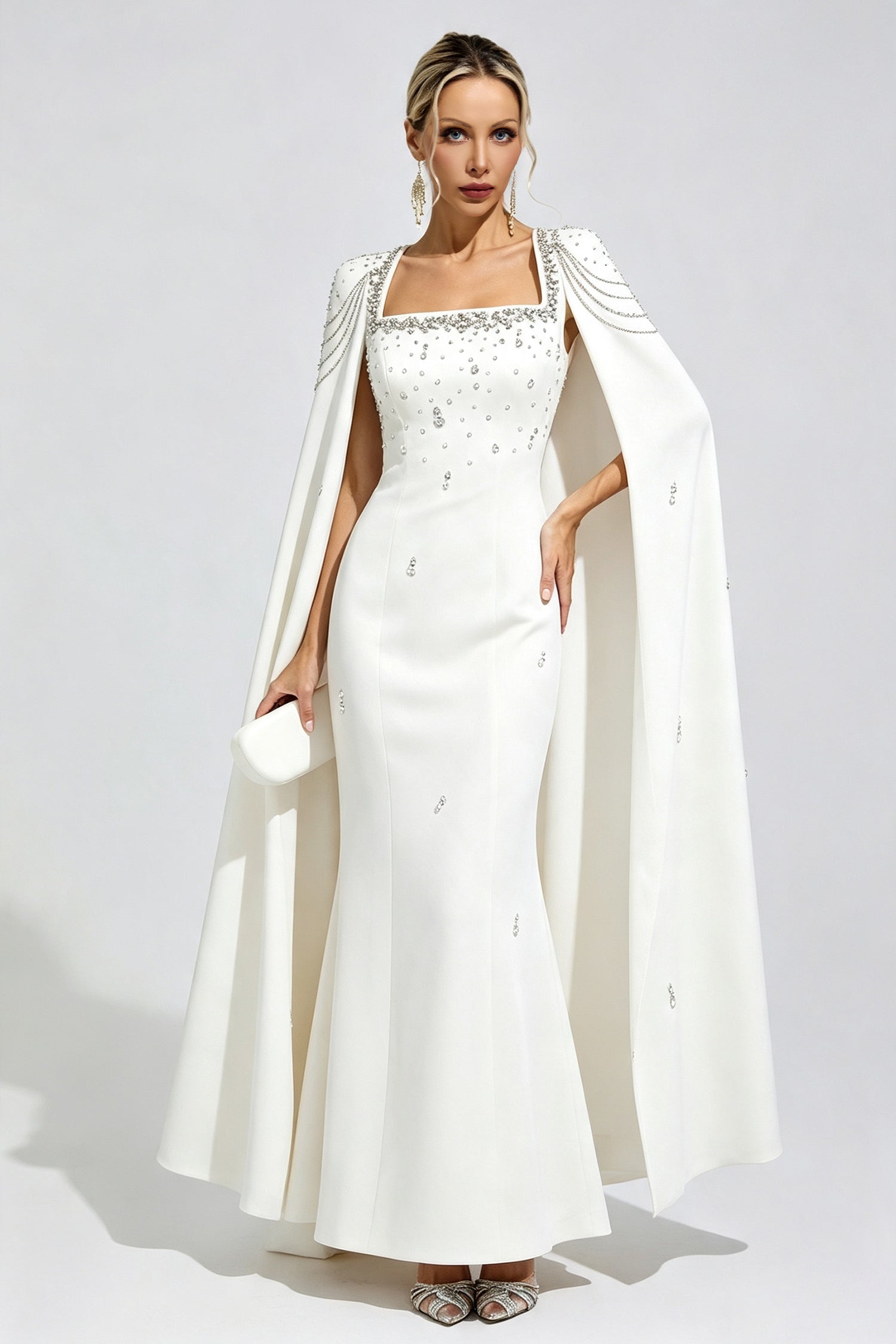 Begum White Beaded Maxi Dress