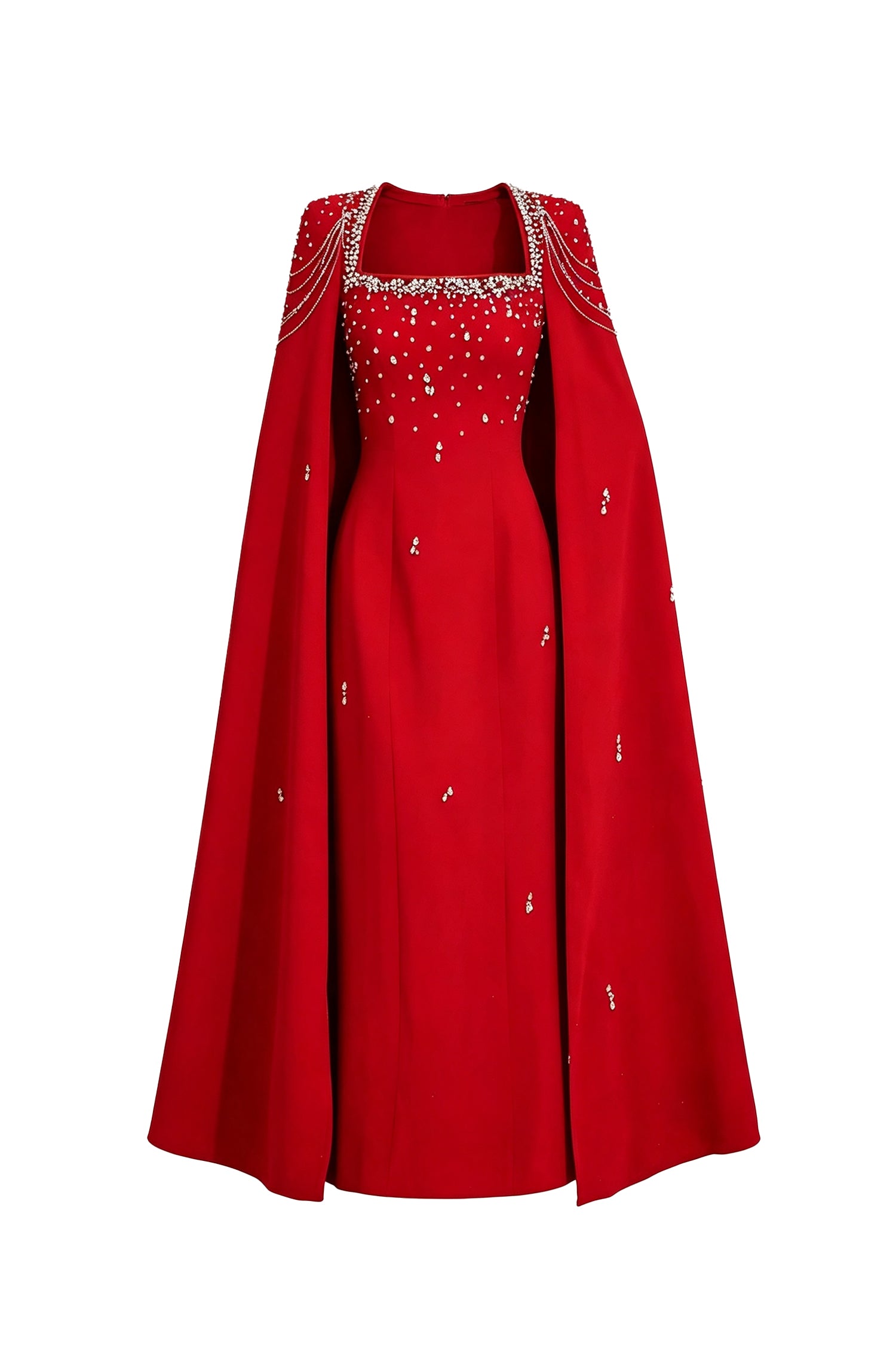 Begum Red Beaded Maxi Dress