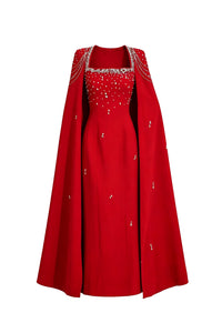 Begum Red Beaded Maxi Dress