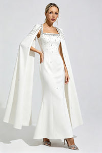 Begum White Beaded Maxi Dress