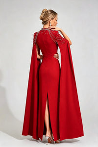Begum Red Beaded Maxi Dress