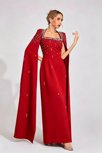 Begum Red Beaded Maxi Dress