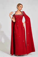 Begum Red Beaded Maxi Dress