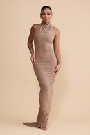 Dalal Backless Maxi Dress In Latte