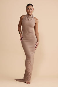 Dalal Backless Maxi Dress In Latte