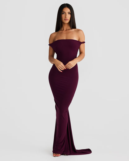 Misael Halterneck Backless Maxi Dress In Purple