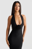 Artie Halterneck Backless Maxi Dress In Black