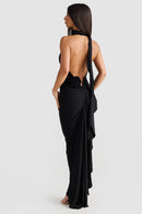 Artie Halterneck Backless Maxi Dress In Black