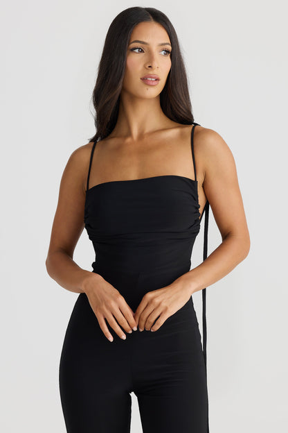 Nele Lace Up Jumpsuit In Black