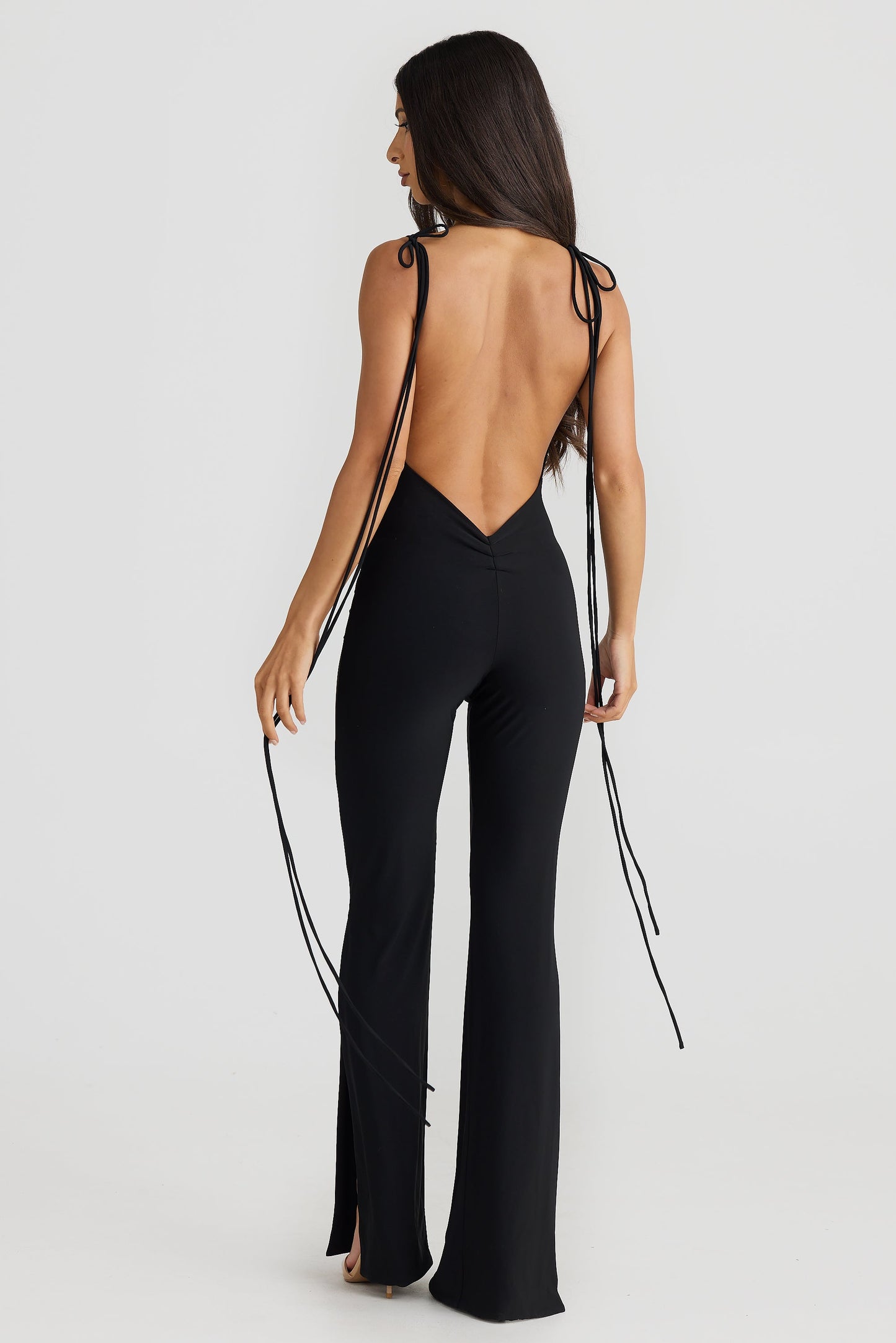 Nele Lace Up Jumpsuit In Black