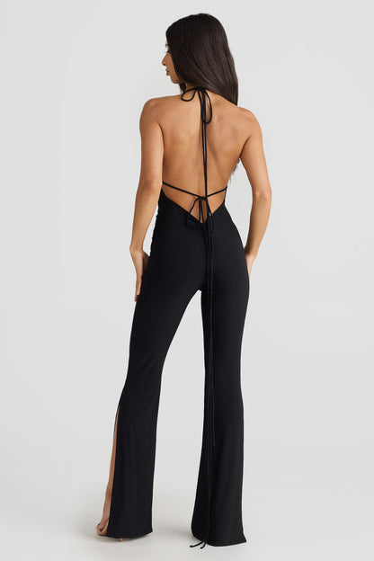 Nele Lace Up Jumpsuit In Black