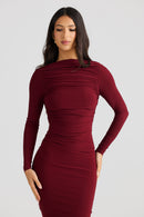 Latrisha Backless Maxi Dress In Burgundy