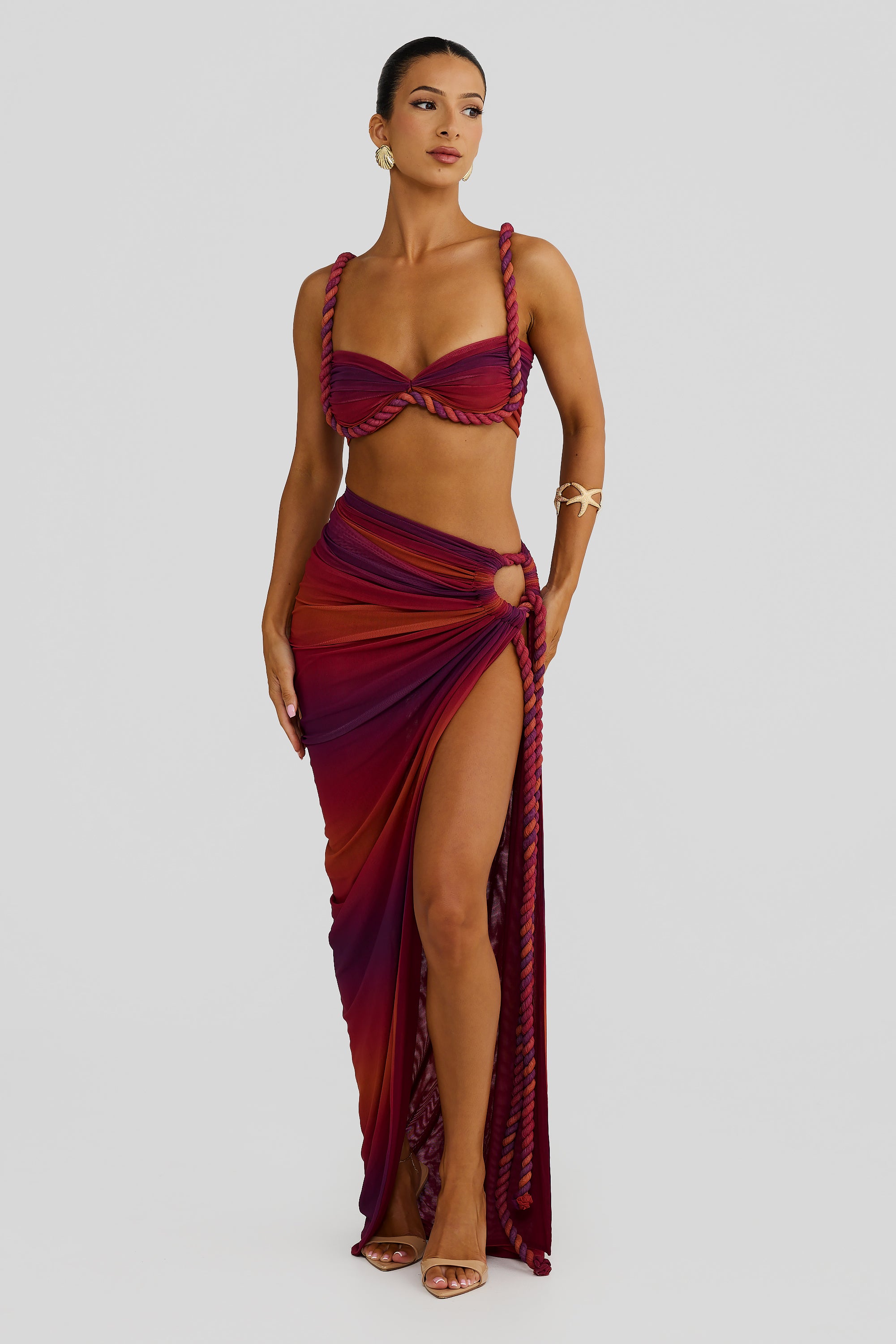 Johnn Backless Halter Neck Two Piece Suit