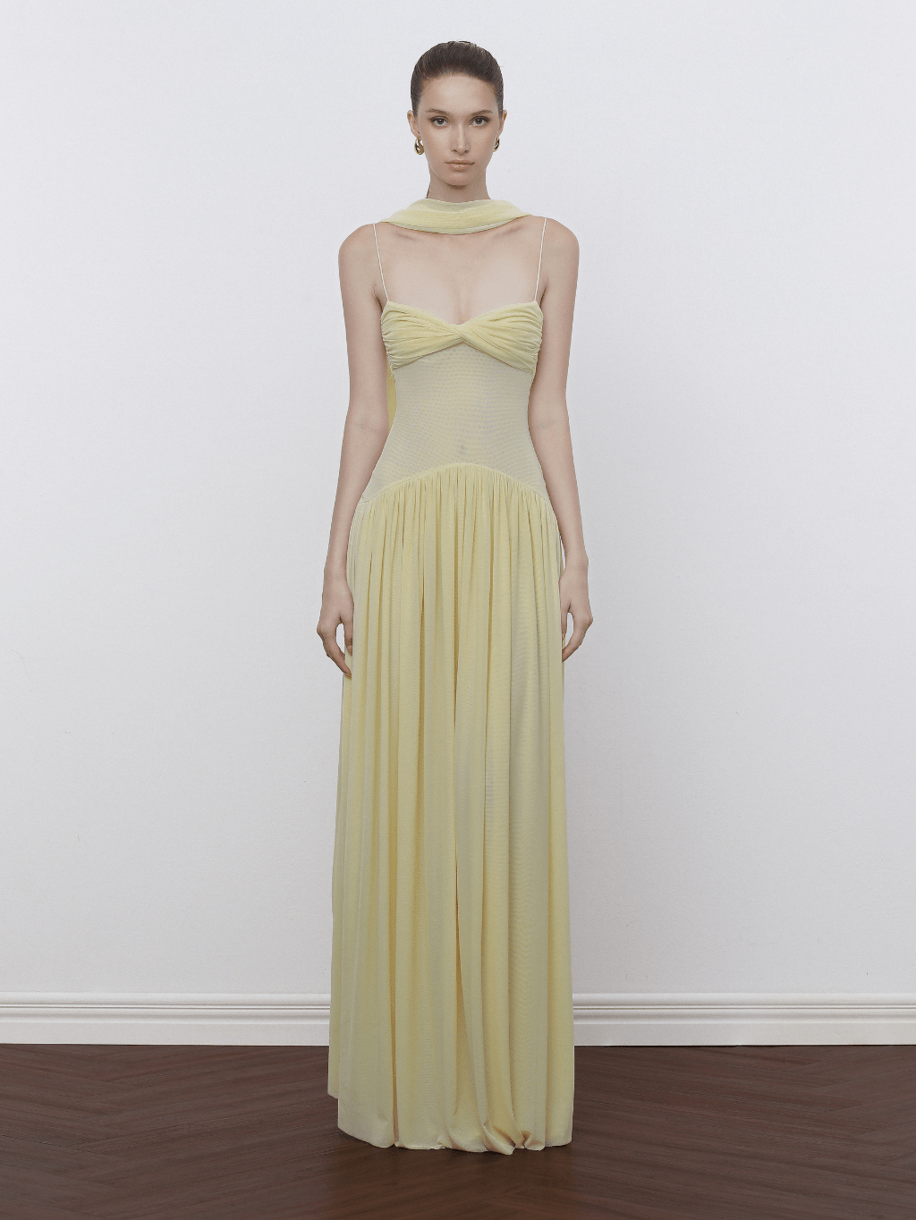 Aumira Mesh Halter Maxi Dress