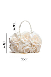 Yasir Satin Rosettes Pearl Handbag