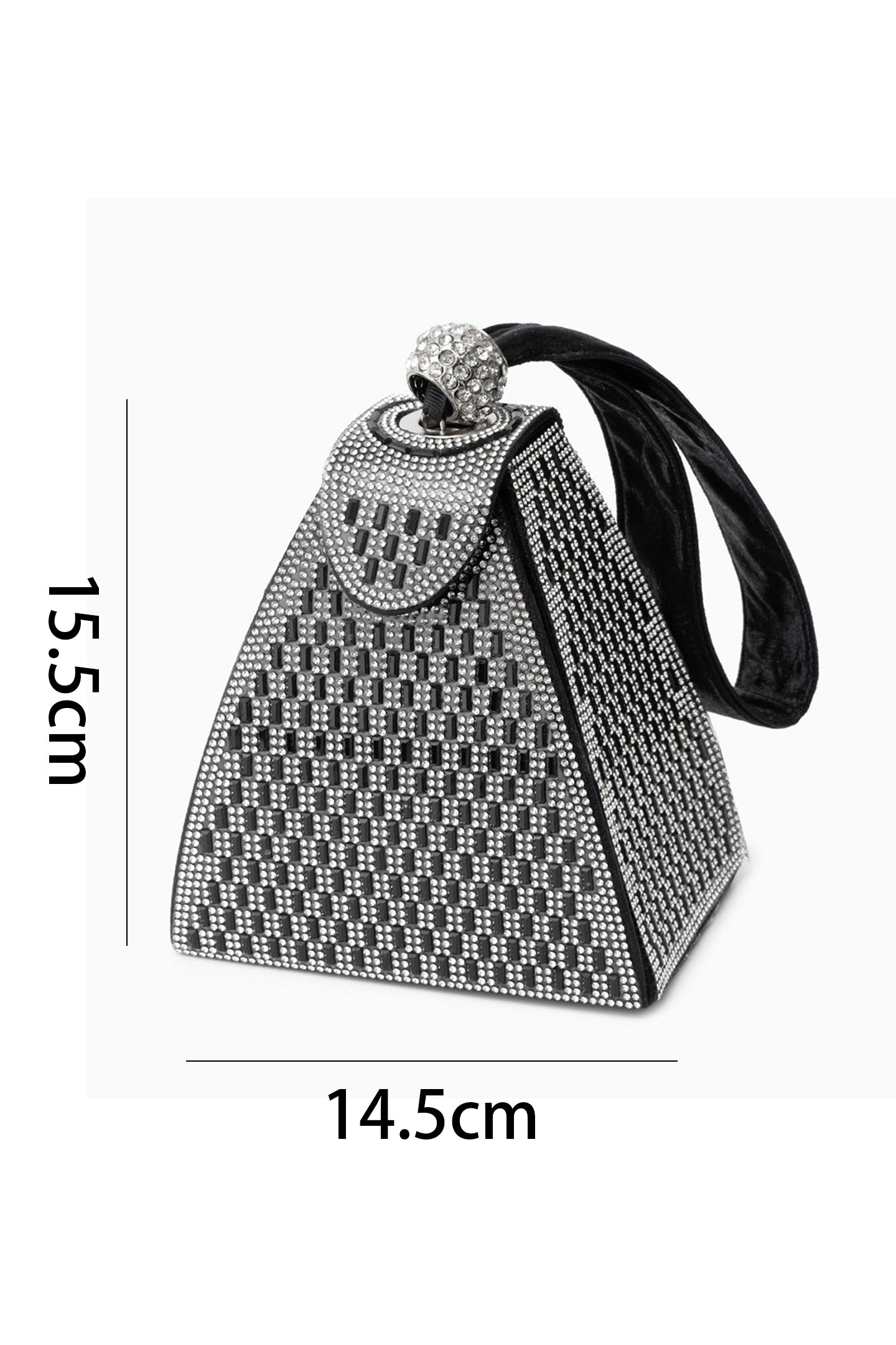 Aelunara Rhinestone-embellished Pyramid Handbag
