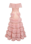 Sidonie Pink Tiered Maxi Dress