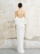 Haldro Draped Halter Maxi Dress In White