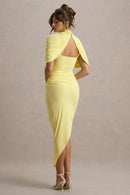 Avelis Asymmetric Twisted Cape Midi Dress