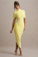 Avelis Asymmetric Twisted Cape Midi Dress