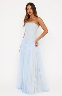 Kelora Mesh Maxi Dress In Baby Blue