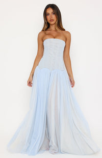 Kelora Mesh Maxi Dress In Baby Blue