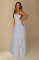 Kelora Mesh Maxi Dress In Baby Blue