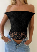 Virela Twist Knot Convertible Lace Bardot Top
