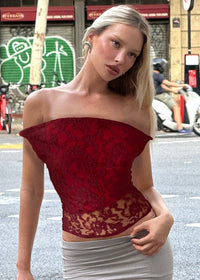 Virela Twist Knot Convertible Lace Bardot Top