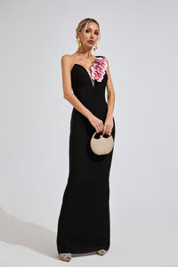 Makula Shoulder Bandage Maxi Dress In Black