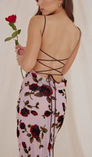 Cleon Backless Maxi Dress In Pink