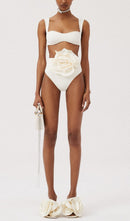 Bryony Rose Embellished Bikini Suit In Ivory