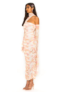 Saoirse Floral Mesh Maxi Dress With Gloves