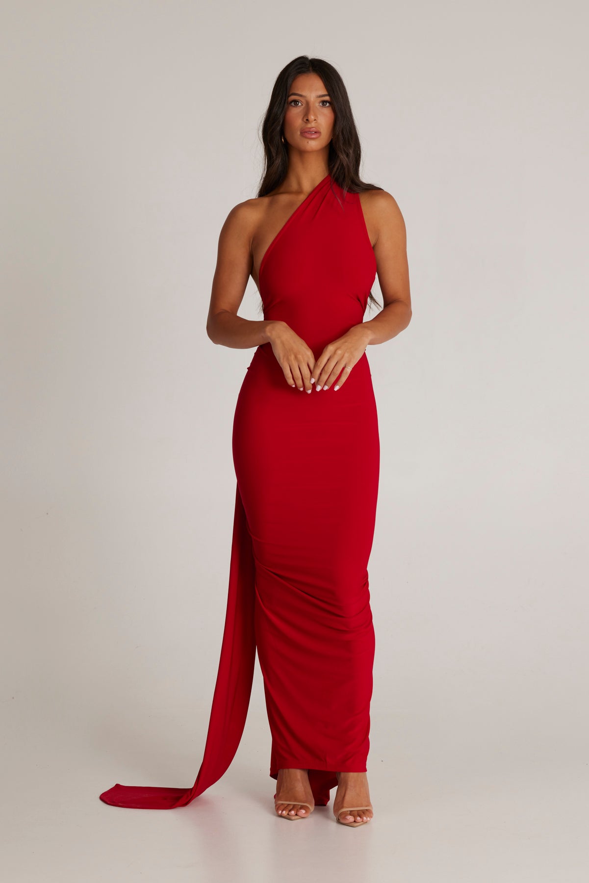 night nova red dress Karen Cutout Halter Backless Maxi Dress In Red Night Novas