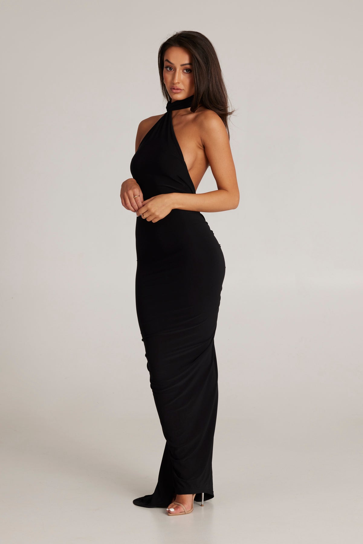 Garze Backless Maxi Dress In Black