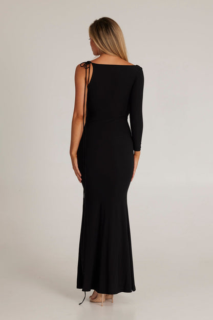 Harli One Shoulder Backless Maxi Dress In Black