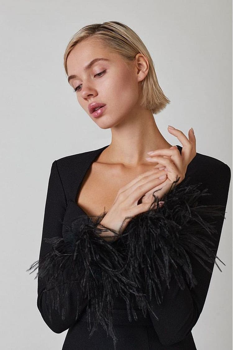 Next Black Feather Bodycon Mini Dress Night Novas Next Black Feather Bodycon Mini Dress Night Novas