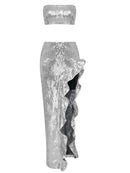 Hamza Strapless Ruffle Sequin Set