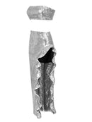 Hamza Strapless Ruffle Sequin Set